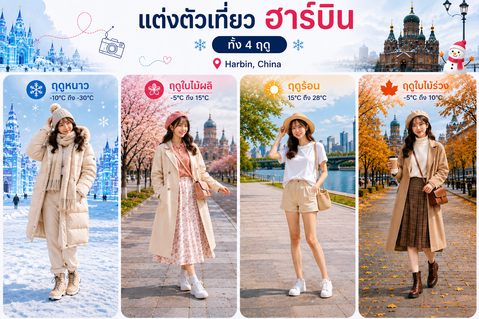 แต่งตัวเที่ยวฮาร์บิน 4 ฤดู |  VERA TOUR